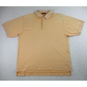 Johnnie Walker Polo Shirt Mens XL‎ Orange Checks Mercerized Cotton Golf Casual